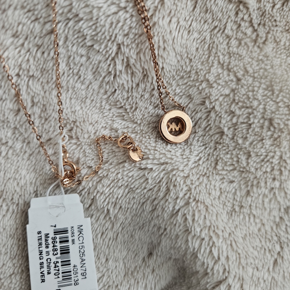 Michael Kors Rose Gold Logo Necklace - Picture 3 of 3